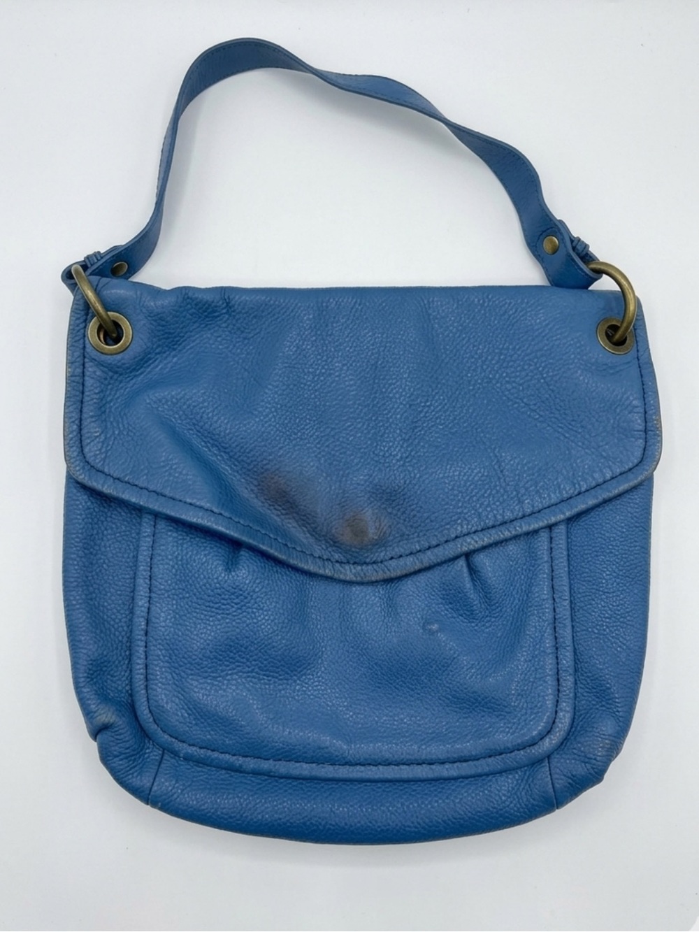 Fossil Blue Leather Shoulder Bag